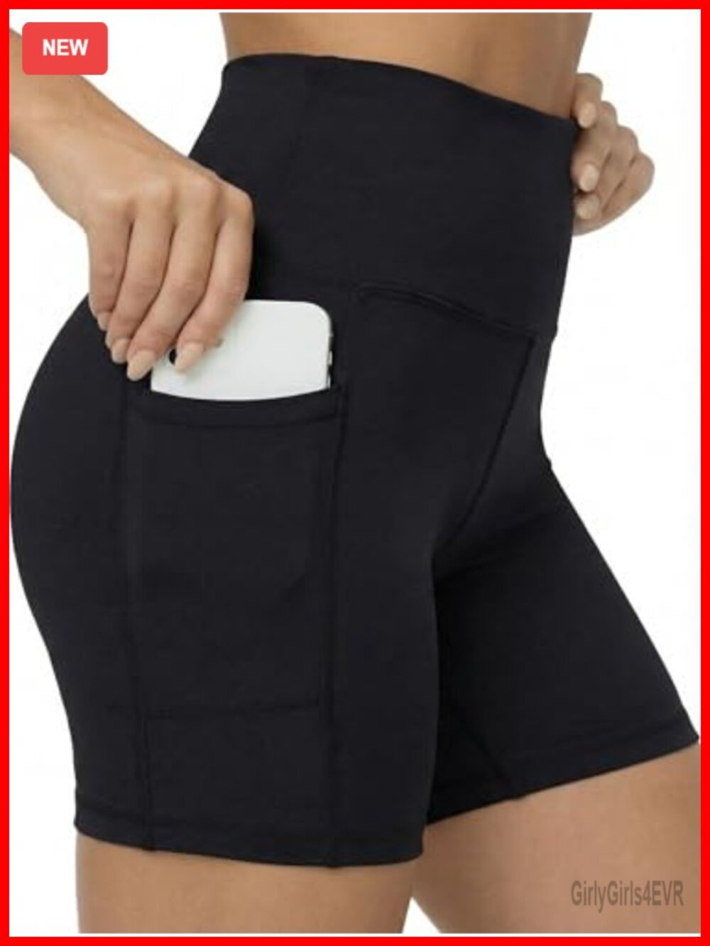 Conceited Women's High Rise Athletic Biker Shorts with Pockets, Ultra Soft